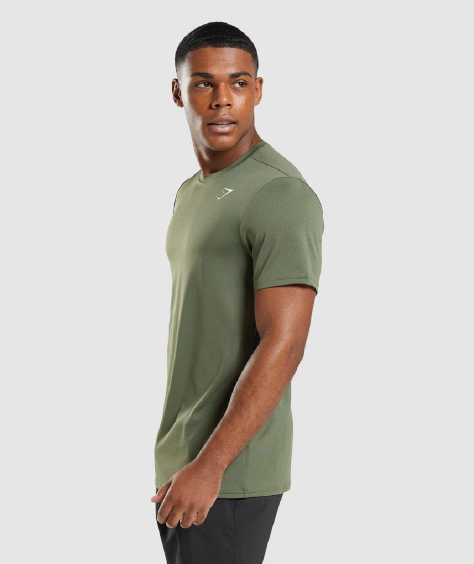 T Shirts Gymshark Arrival Hombre Verde Oliva | CO 3309FDN